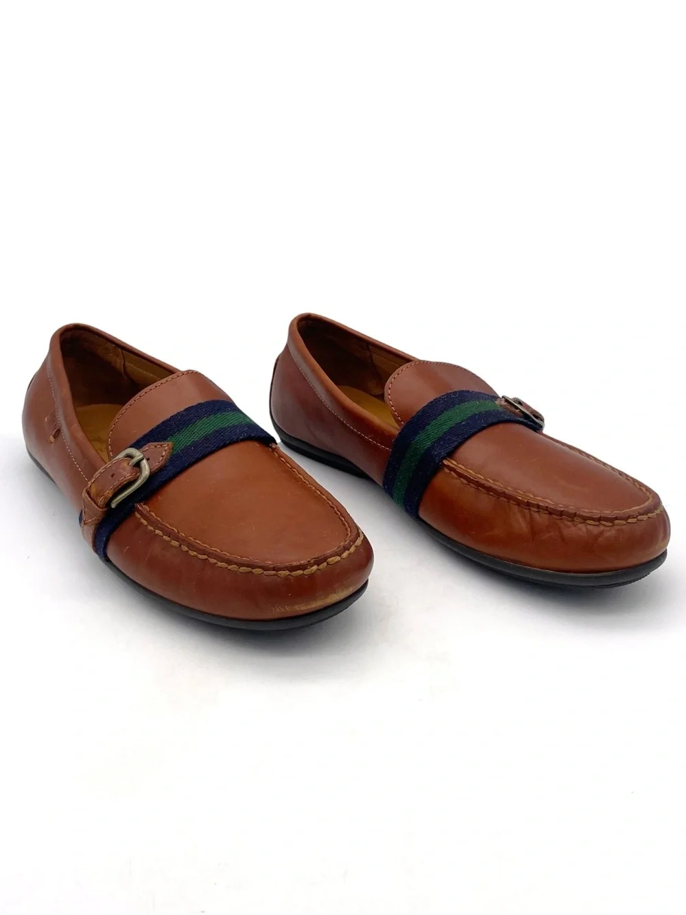 Polo Ralph Lauren Riali Driver Loafers Mens 10.5D Brown Leather Preppy Moc Shoes